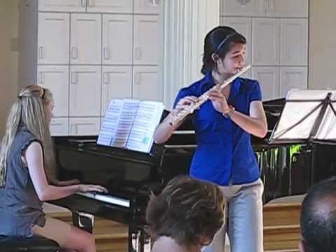 Michelle Pereira Flute 8th Grade Plays Bach G Minor Allegro BWV 1020.avi