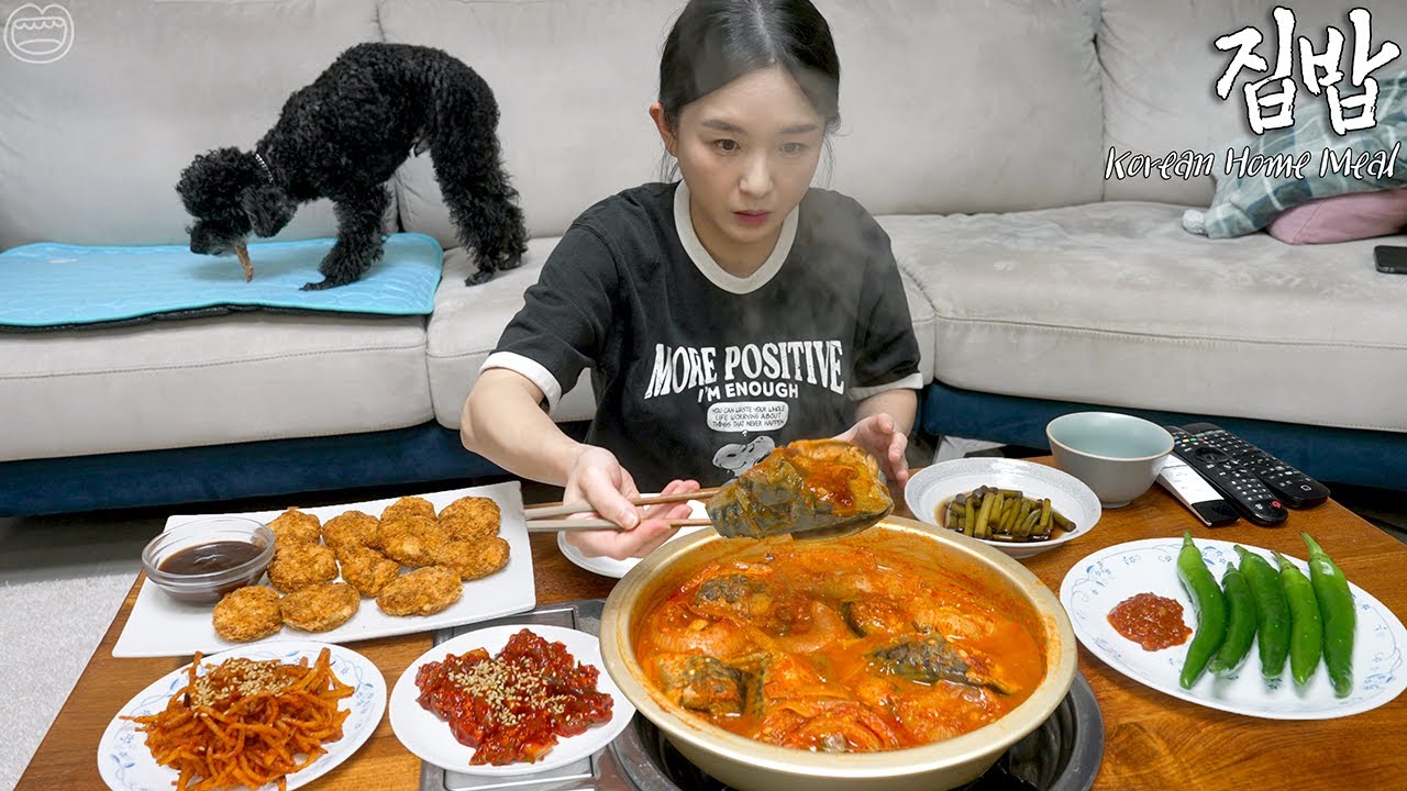 Real Mukbang:) Korean Home Meal ☆ Korean-style Braised Fish, Home -cooked Side Dishes, Recipe