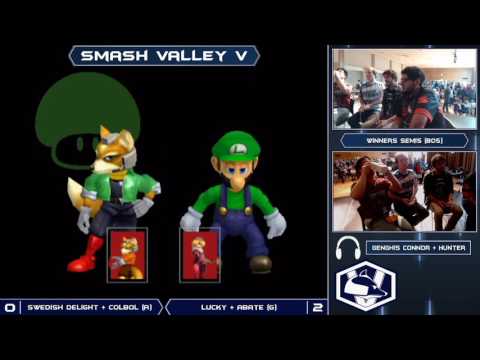 Smash Valley V Melee Doubles - Swedish Delight + Colbol (R) vs Lucky + Abate (G) - Winners Semis