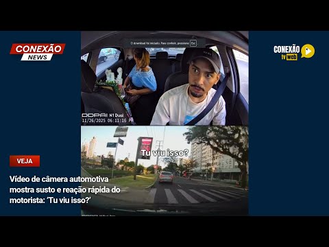 Vídeo: Vídeo de câmera automotiva mostra susto e reação rápida do motorista: ‘Tu viu isso?’