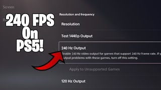 240 FPS On PS5 Tutorial (How To Get 240hz On PlayStation 5)