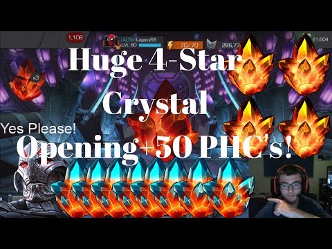 Quad 4-Star Crystal Opening+50 PHC's! - Marvel Contest Of Champions!