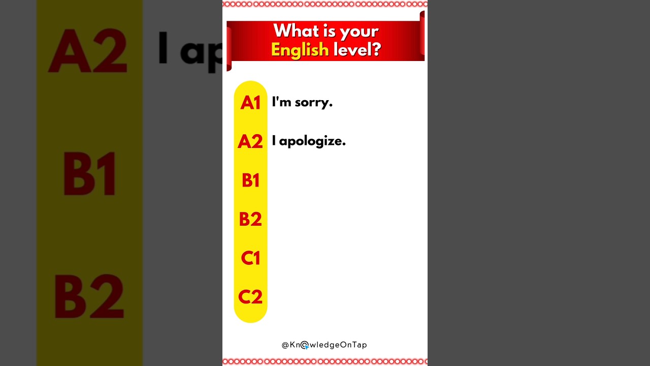 What is your English level? #english #ielts #cefr