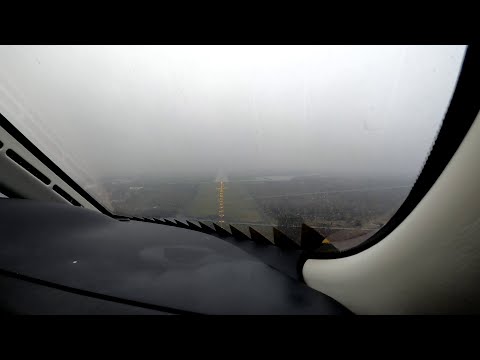 4K HondaJet - Cloudy and rainy Cat I ILS approach at 60fps