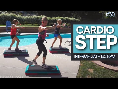 Intermediate Step Aerobics Workout! FAT BURNING Cardio STEP ! 135 bpm | #30