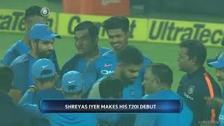 India vs Newzealand  2017 shreyas iyer debut today match cap ceremony