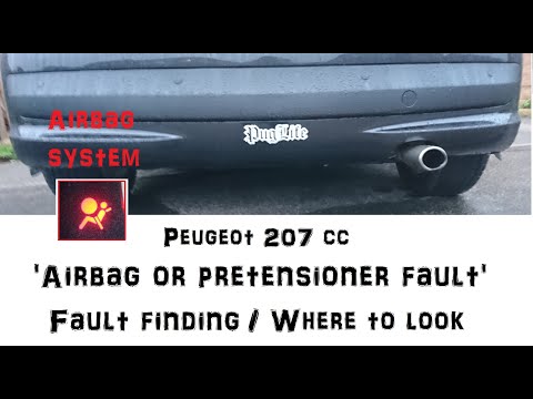 Peugeot 207 cc Airbag or Pre-tensioner fault.  System overview.