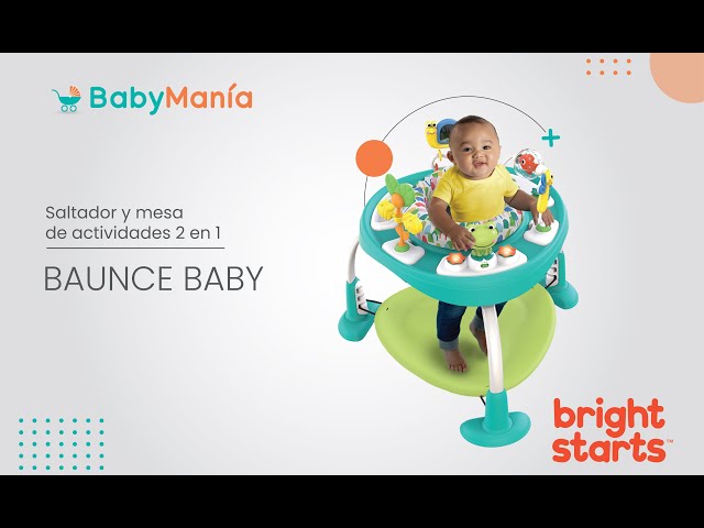 Vídeo relacionado con Bright Starts, Saltador y Mesa de Actividades Bounce Bounce Baby 2 en 1, Crece con Bebé, 7 Jugetes Interactivos, Sonidos y Música, Verde, 6 Meses+