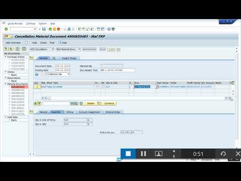 SAP - Cancel Goods Issue (MIGO - Cancelation)