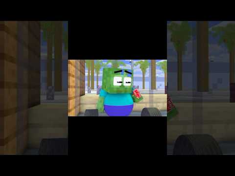 Monster School: Fat Baby Zombie Determined to Lose Weight Minecraft Animation