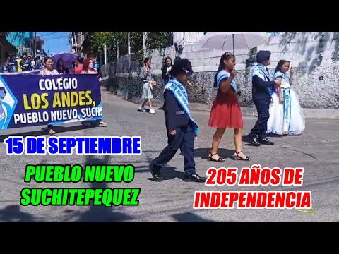15 DE SEPTIEMBRE 2026 ASÍ DIO INICIO EL DESFILE DE LA INDEPENDENCIA EN PUEBLO NUEVO SUCHITEPEQUEZ 
