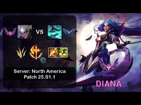 Diana Jungle vs Hecarim - NA Master - Patch 25.S1.1