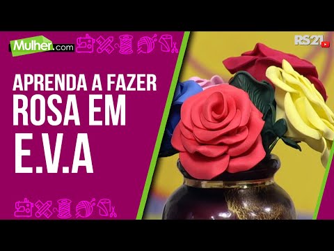 Mulher.com 01/05/2013 Rosemary Ansante - Arte em E.V.A. rosa Parte 1