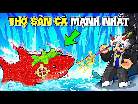 BI HUỲNH SĂN CÁ MẬP BẰNG ĐINH BA SẤM SÉT VÀ TỎ TÌNH THẤT BẠI TRONG ROBLOX 🤣