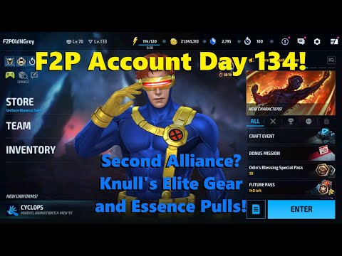 Marvel Future Fight: F2P Account Day 134! Second Alliance?  Knull Elite Gear and Essence Pulls! ⚙️🤓🎲