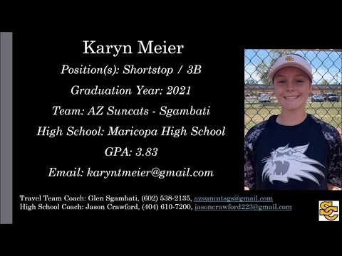 Karyn Meier Softball Skills Video - 2021 SS 3B