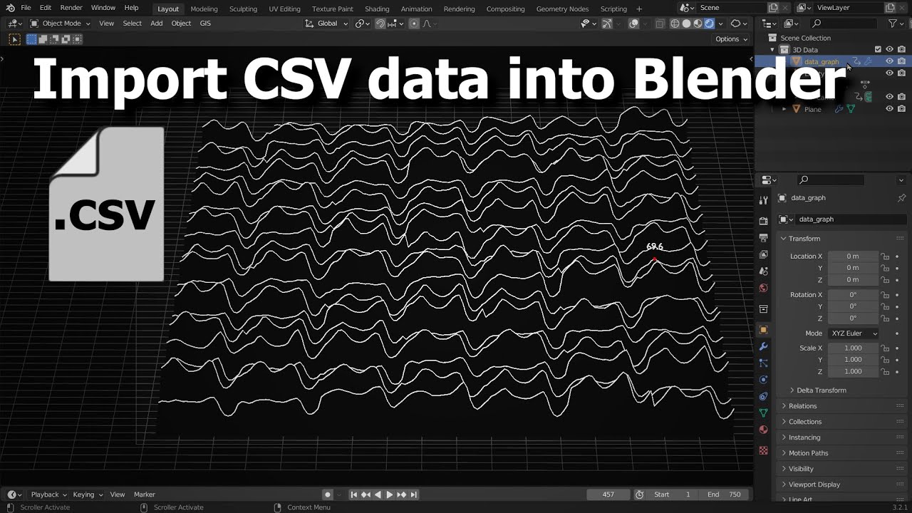 Import CSV data into Blender