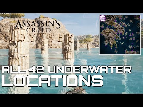 Assassins Creed Odyssey ALL 42 UNDERWATER LOCATIONS (CHILD OF POSEIDON TROPHY GUIDE)