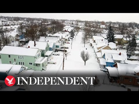 Drone footage shows stunning, snowy aftermath of Buffalo blizzard