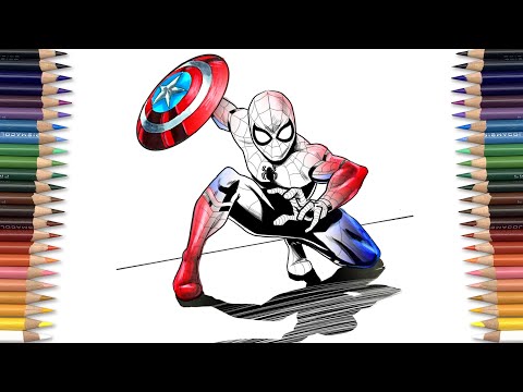 SPIDERMAN Homecoming Coloring Page | Steal Captain Shield | Let You Go - Lights - Talk To Me [NCS]