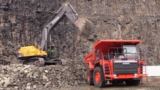 preview picture of video 'Volvo EC700C Excavator Loading Hitachi EH1100-5 Mining Truck @ Steinexpo 2014'