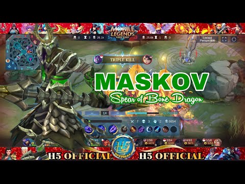 Unlimited Triple Kill of Maskov with Spear of Bone Dragon Skin in H5 Official #mlbb #mobilelegends