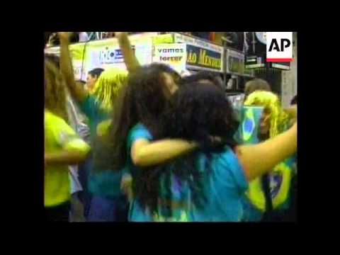 Brazil - Brazilians celebrate victory in Rio