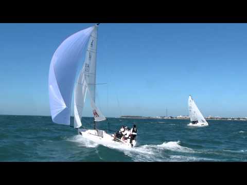 Key West 2013 J/70 winner Helly Hansen skippered by Tim Healy sails downwind