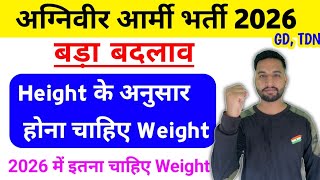 बड़ा बदलाव🙄 Agniveer army Weight chart 2026 | agniveer army 2026 Weight kitne chahiye