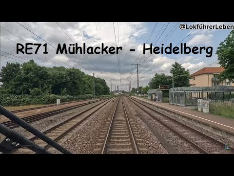 Führerstandsmitfahrt RE71 "Fliegender Heidelberger" Mühlacker - Heidelberg [4K]
