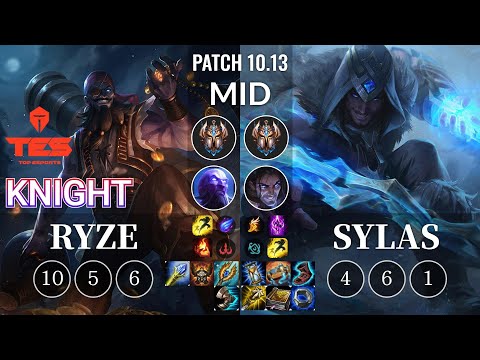 TES knight Ryze vs Sylas Mid - KR Patch 10.13