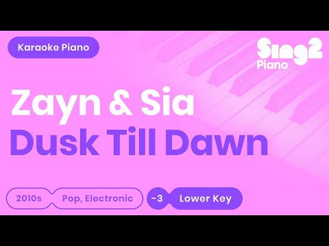 Dusk Till Dawn [LOWER Piano Karaoke] ZAYN &amp; Sia