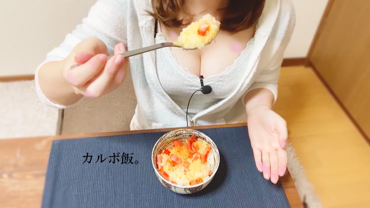 【美女コラボ】魅惑のカルボ飯。生足がきれいなももカレーちゃんが遊びに来たよん♪