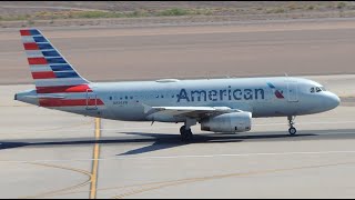 American Airlines Airbus A319-132 [N814AW] takeoff from PHX