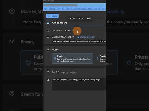 How to create bookable time in Outlook for Web #shorts How to create bookable time in Outlook for Web #shorts