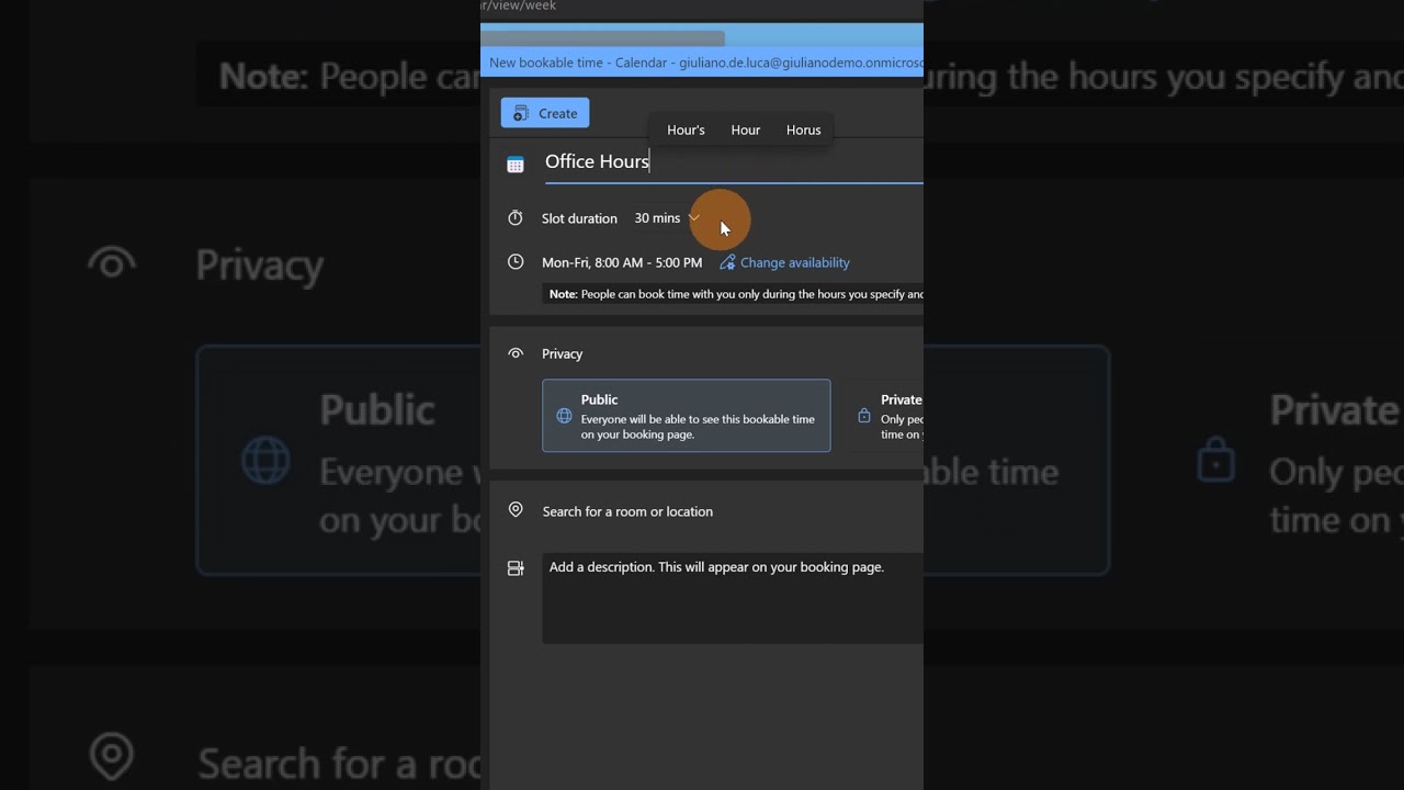 How To Create Bookable Time In Outlook For Web shorts How to create bookable time in outlook for web shorts