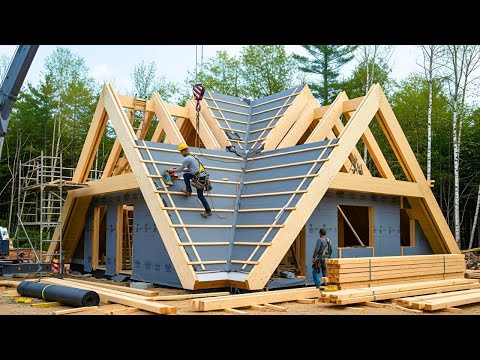 Off-Grid Log Cabin Built From Scratch by a Young Couple | Full Timelapse by ‪@woodjunkie_yt‬