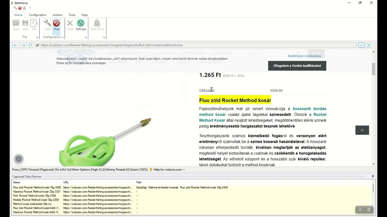 Scraping product data from multiple categories at cralusso.com | WebHarvy