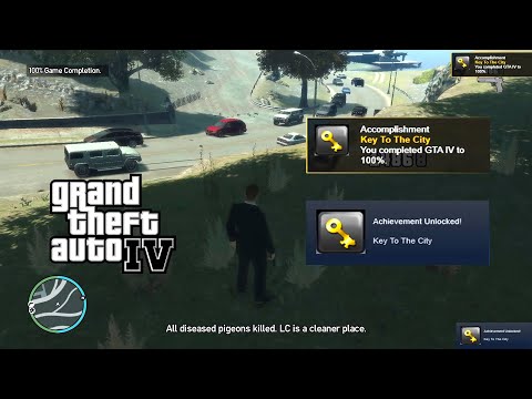 Grand Theft Auto 4 - 100% Game Completion [Key To The City] & 200 Pigeons [Endangered Species] (PC)