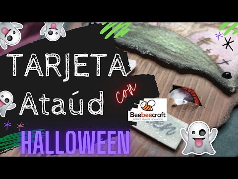 Como hacer TARJETA con forma de ataúd /fácil - 👻 Halloween/Carmaking /Scrapbooking [Beebeecraft CO]