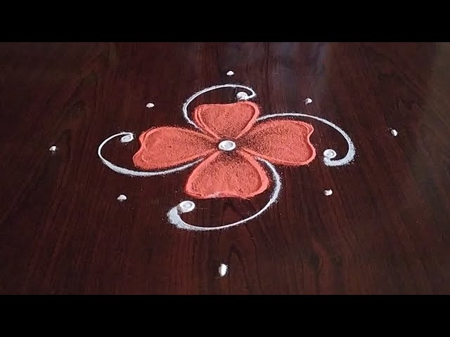 Simple easy daily 5 dot kolam design by sresta rangoli