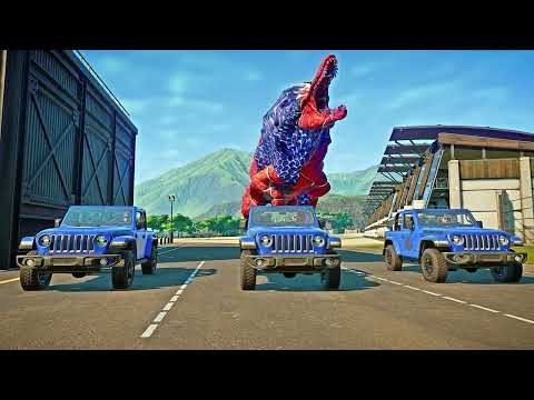 Angry Spider-Man Indominus Rex, Tyrannosaurus Rex Indoraptor, Spinosaurus, VS Dino Fight Jurassic !