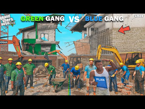 Franklin Blue Gang And Shinchan Green Gang Repairing Their house In GTA 5!