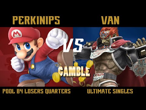 The Gamble Pool B4 Losers Quarter Finals - Perkinips (Mario) vs. Van (Ganondorf) - SSBU