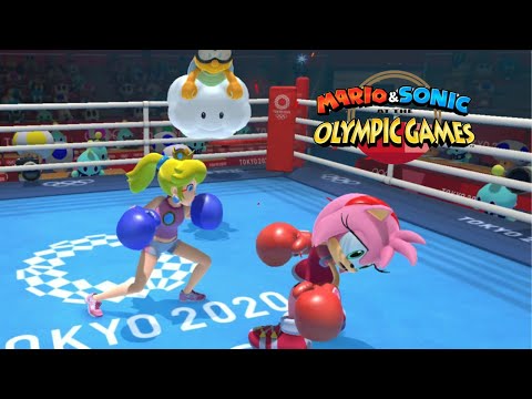 Mario & Sonic At The Olympic Games Tokyo 2020 Boxing Peach VS Amy CPU Very Hard Gameplay