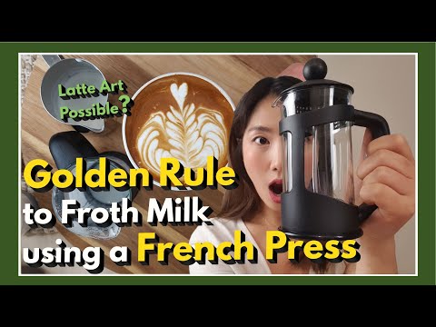 🌈 Golden Rule to Froth Milk using a FRENCH PRESS with Consistency, even Latte Art possible! | How To