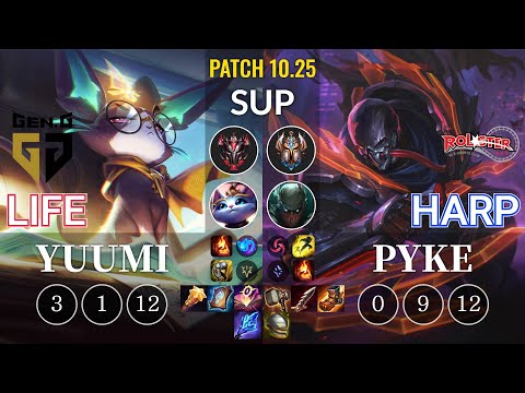 GEN Life Yuumi vs KT Harp Pyke Sup - KR Patch 10.25