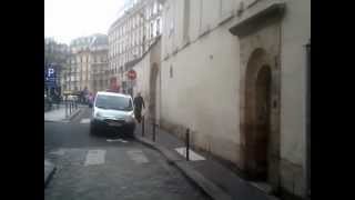 PARIS Old Church &amp; alleyway. Walk-through (rue Mouffetard) #2 Cool area w/drunken streets