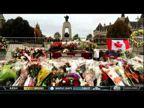 HNIC intro memorial. New Jersey Devils vs Ottawa Senators Oct  24 2014 NHL hockey