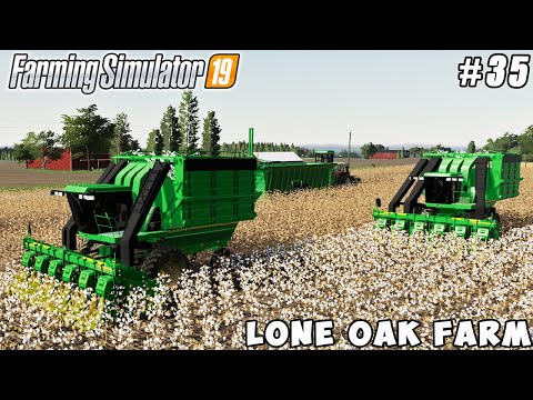 Spraying herbicide, harvesting cotton | Lone Oak Farm | Farming simulator 19 | Timelapse #35